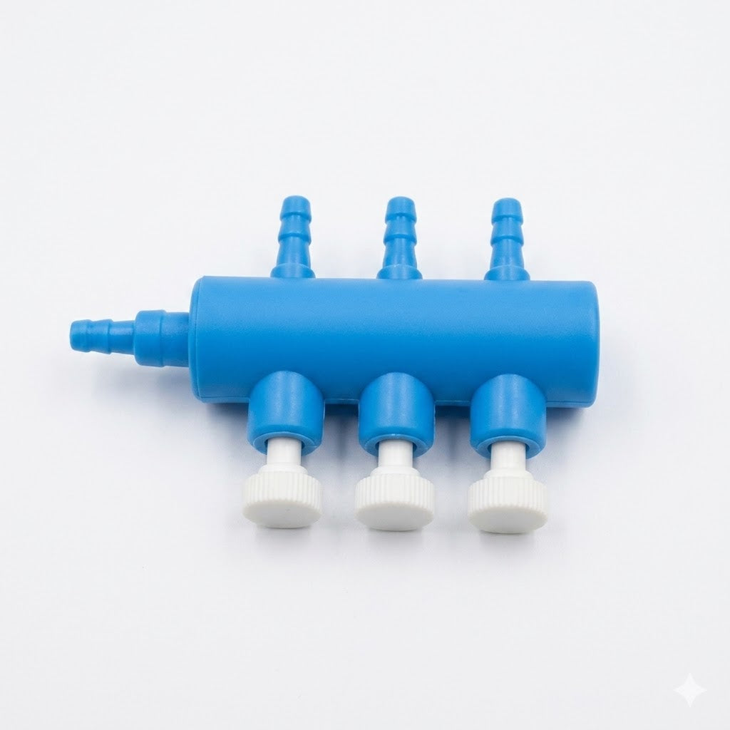3-Way Air Line Plastic Splitter with Control Valves – Aquarium Aeration Distributor