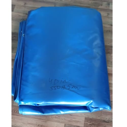 4 Diameter 550 GSM PVC Coated Blue Nylon Sheet for Biofloc Fish Farming