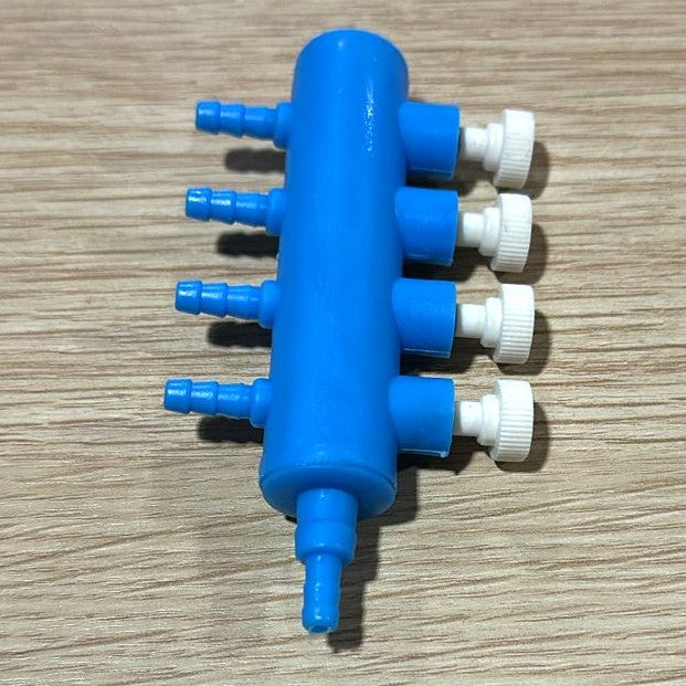 4-Way Air Line Plastic Splitter with Control Valves – Aquarium Aeration Distributor