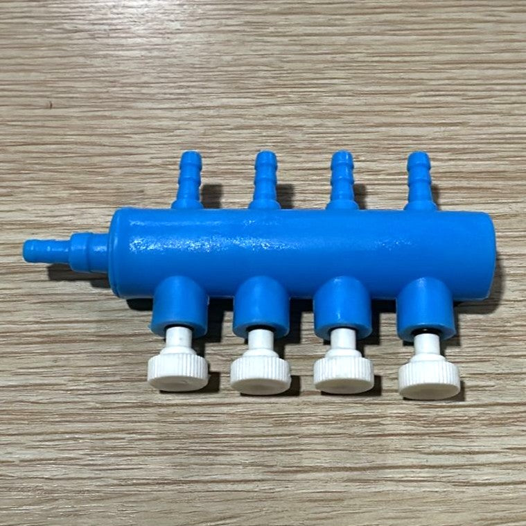 4-Way Air Line Plastic Splitter with Control Valves – Aquarium Aeration Distributor