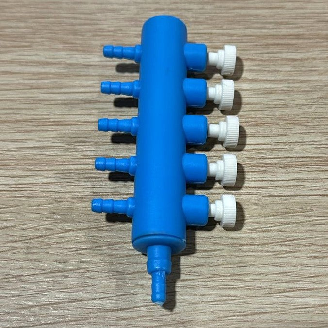 5-Way Air Line Plastic Splitter with Control Valves – Aquarium Aeration Distributor