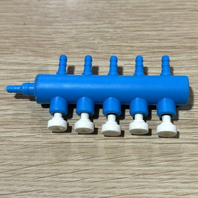 5-Way Air Line Plastic Splitter with Control Valves – Aquarium Aeration Distributor