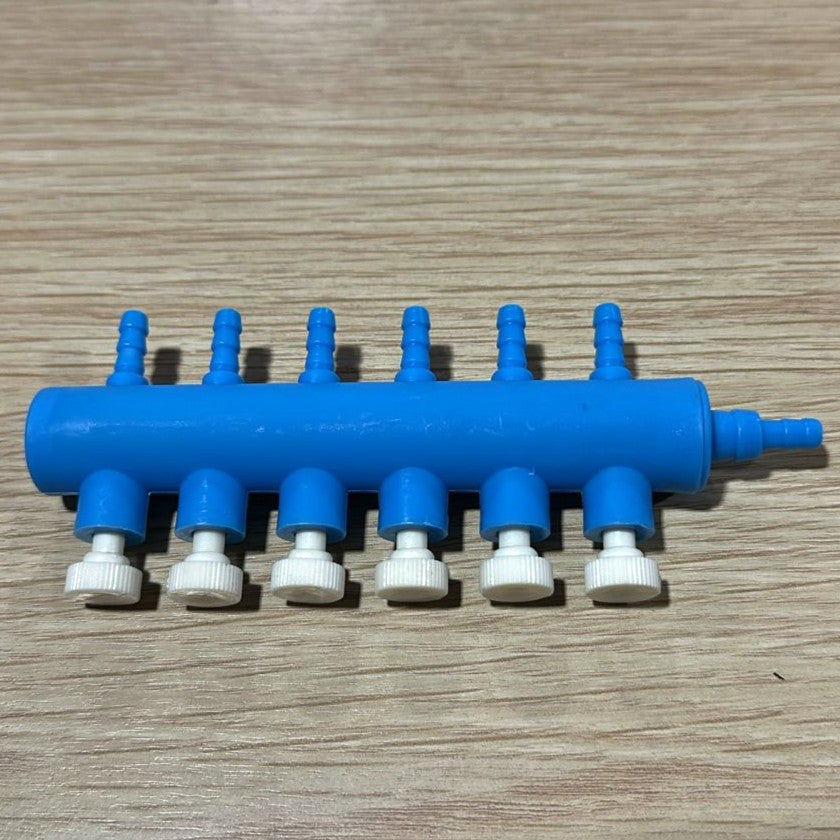 6-Way Air Line Plastic Splitter with Control Valves – Aquarium Aeration Distributor