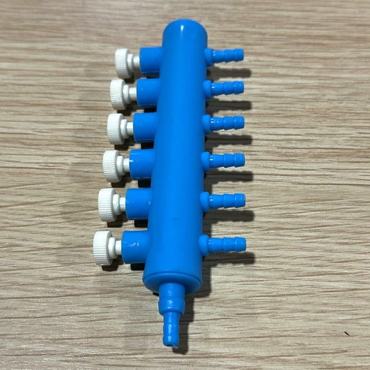 6-Way Air Line Plastic Splitter with Control Valves – Aquarium Aeration Distributor