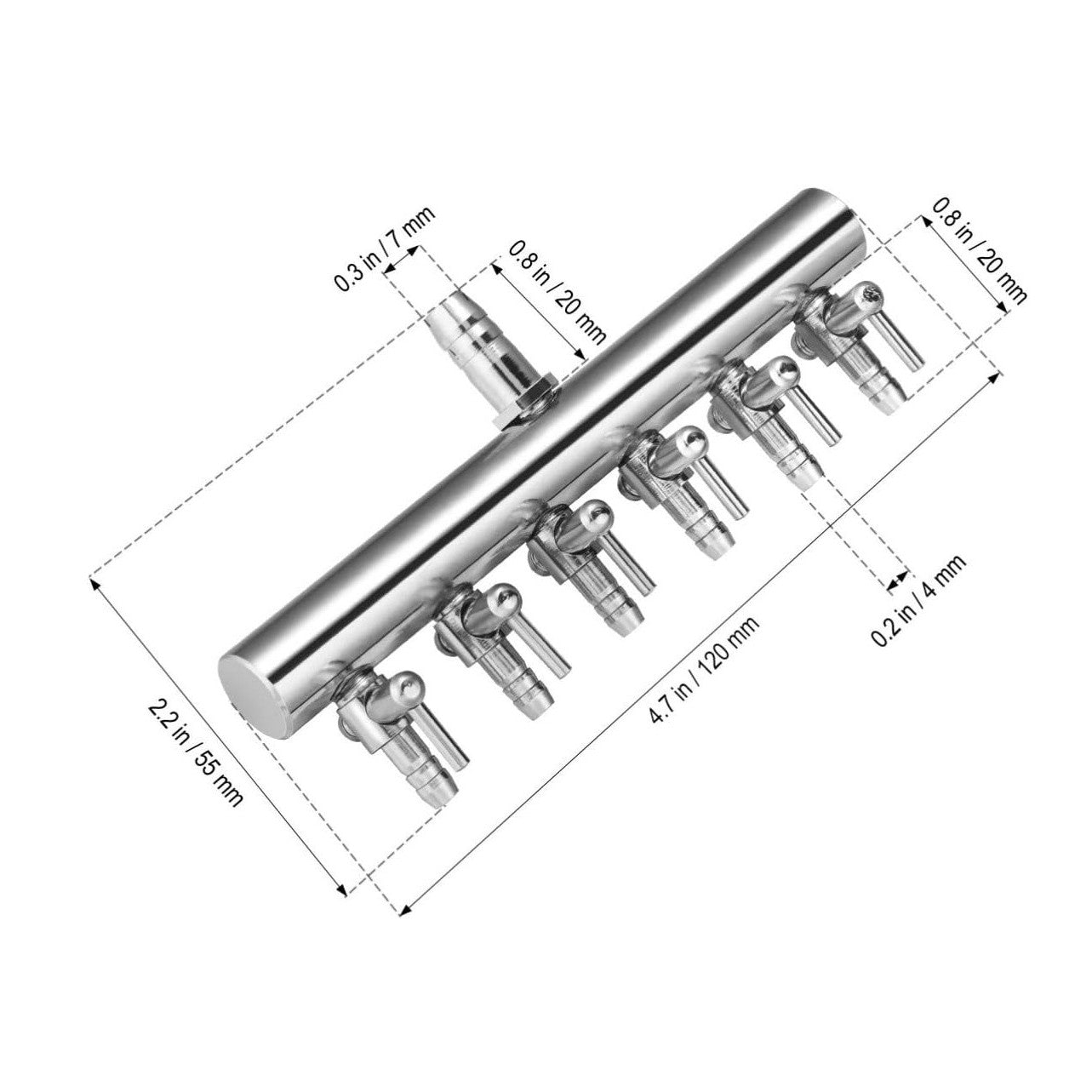 Aquarium 6 Way air Flow Distributor Splitter Steel - 6