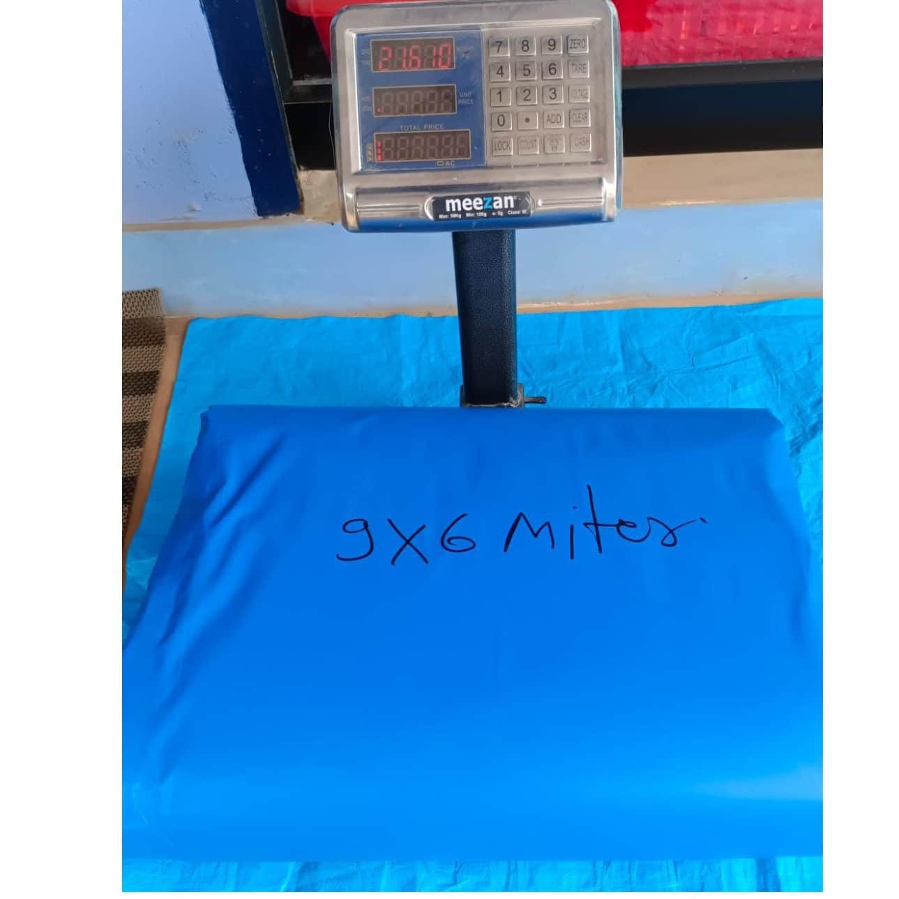 9 x 6 meter 350 GSM Rectangular PVC Coated Nylon Blue Sheet for Fish Pond - 5