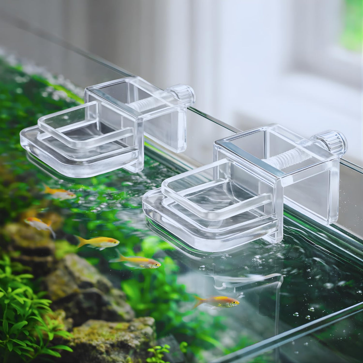 Adjustable ABS Aquarium Glass Holder Clip 6 Pcs Set - Secures up to 21 mm Glass
