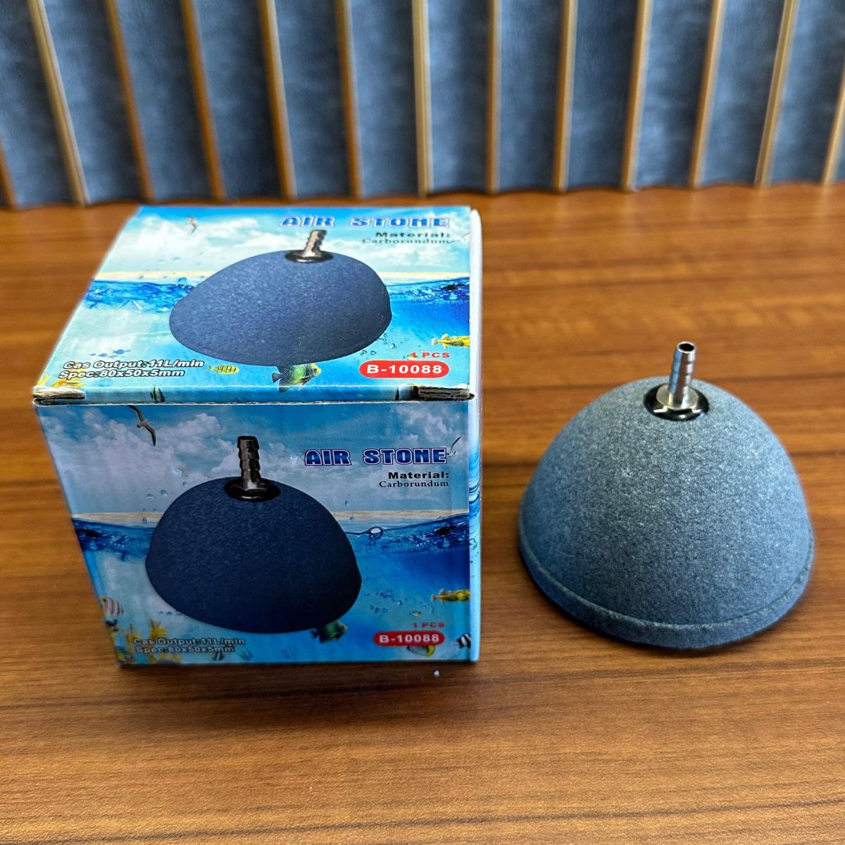 Premium Carborundum Air Stone B-10088 (80x50mm) – High-Output Aquarium Bubbler - 4