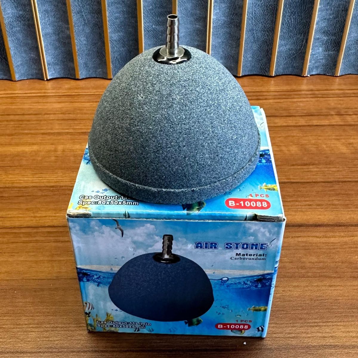 Premium Carborundum Air Stone B-10088 (80x50mm) – High-Output Aquarium Bubbler - 2
