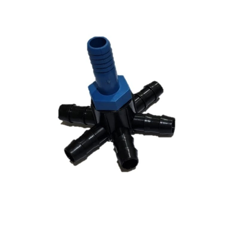 AirOxi 6 way connector 16 mm with inlet nipple