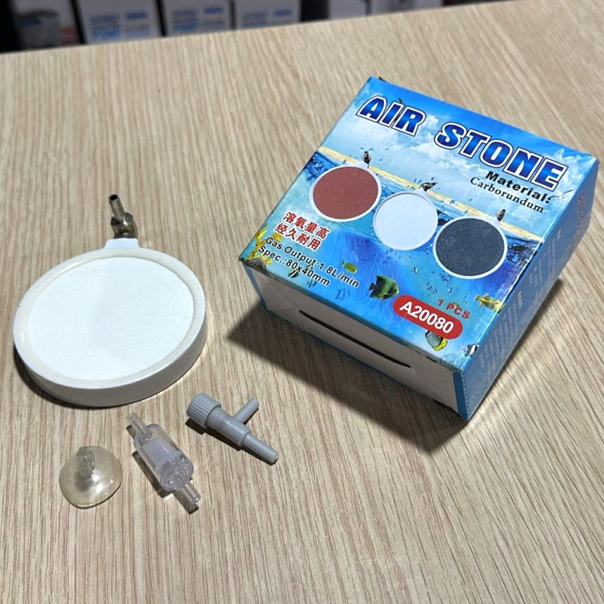 A20080 Round Carborundum Air Stone Disk (8cm) – High Oxygen Diffuser