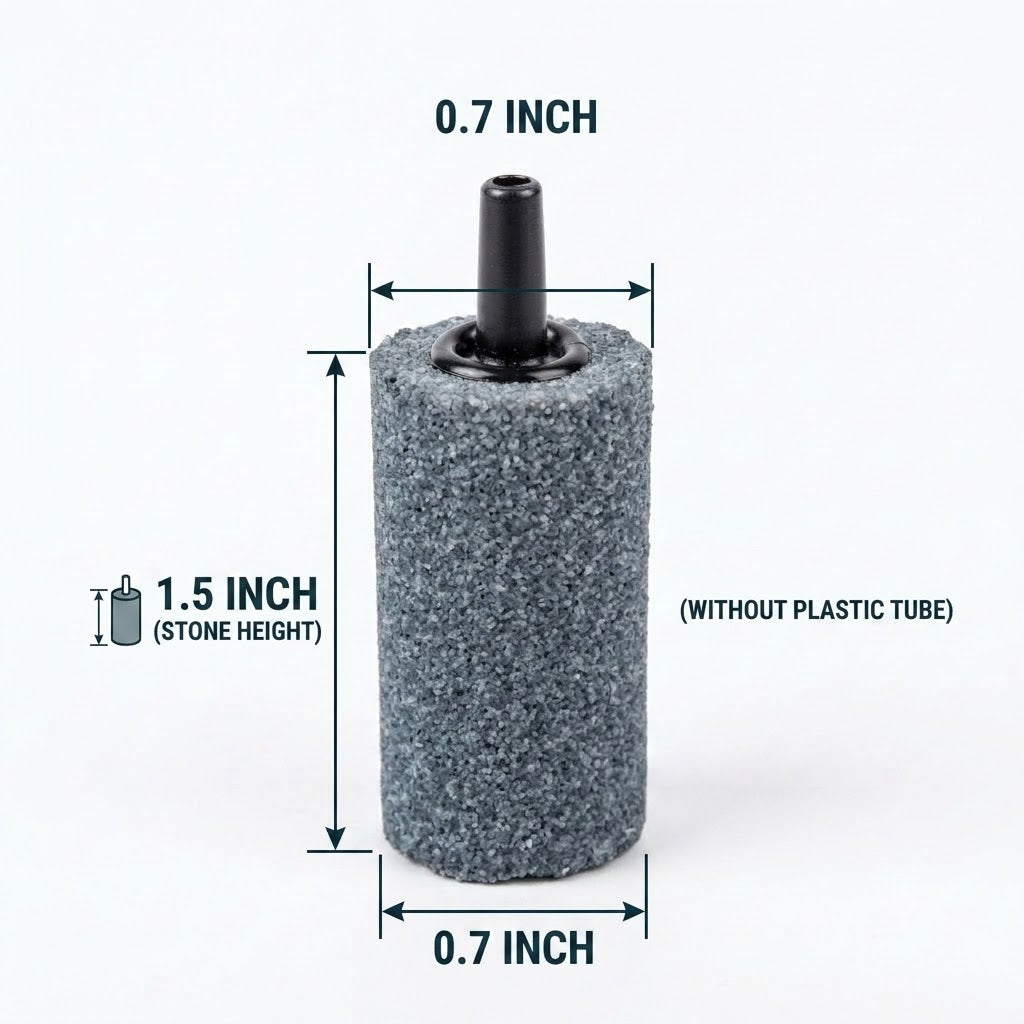 Premium Black Cylinder Air Stone (1.5 Inch)
