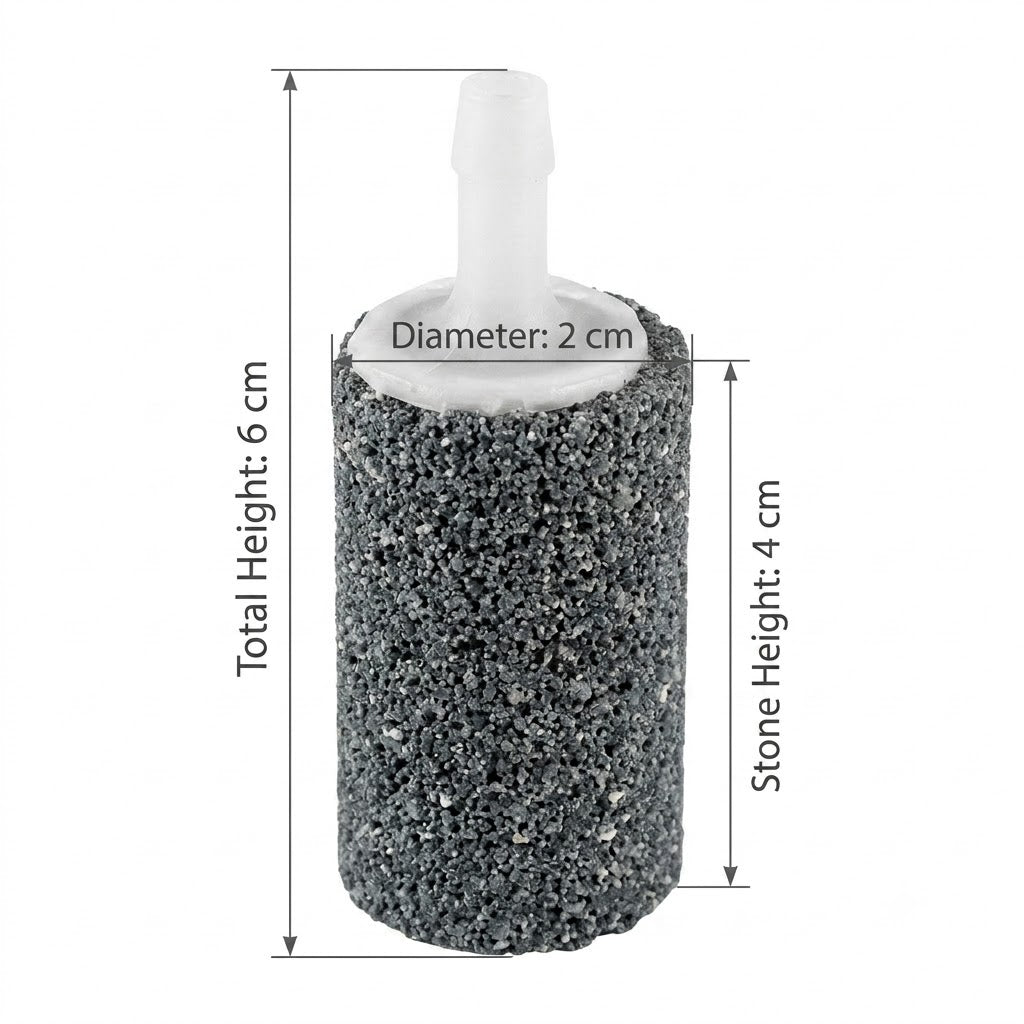 Air Stone 4 x 2 cm Cylinder Import (Black Color)