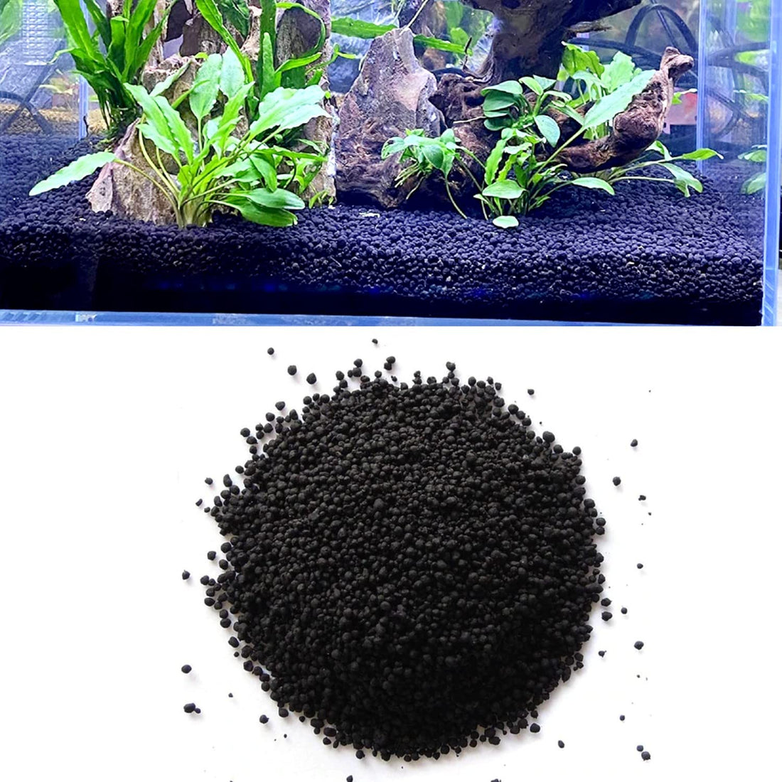 Aquarium Black Soil for Fish Tank Live Plants Black Gravel 900 gram/pack