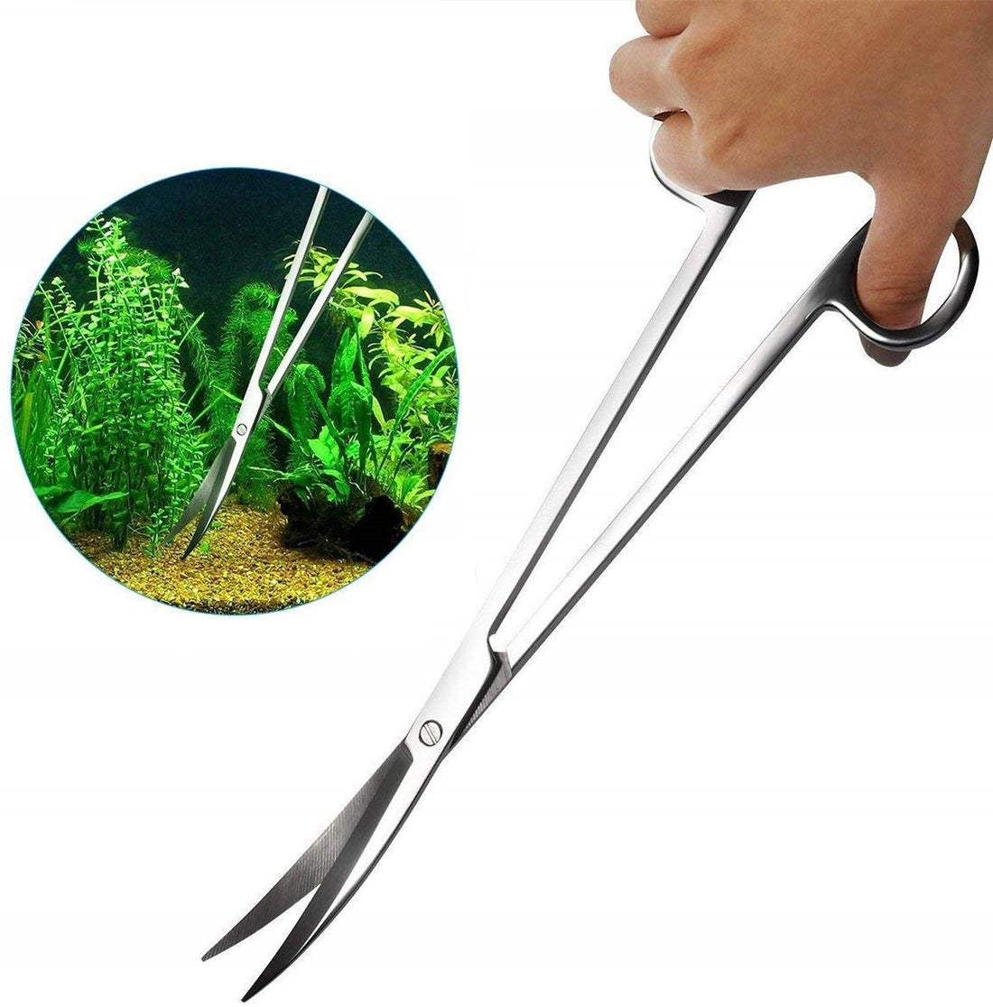 Aquarium Plant Scissor 25 cm Curved Stainless Steel