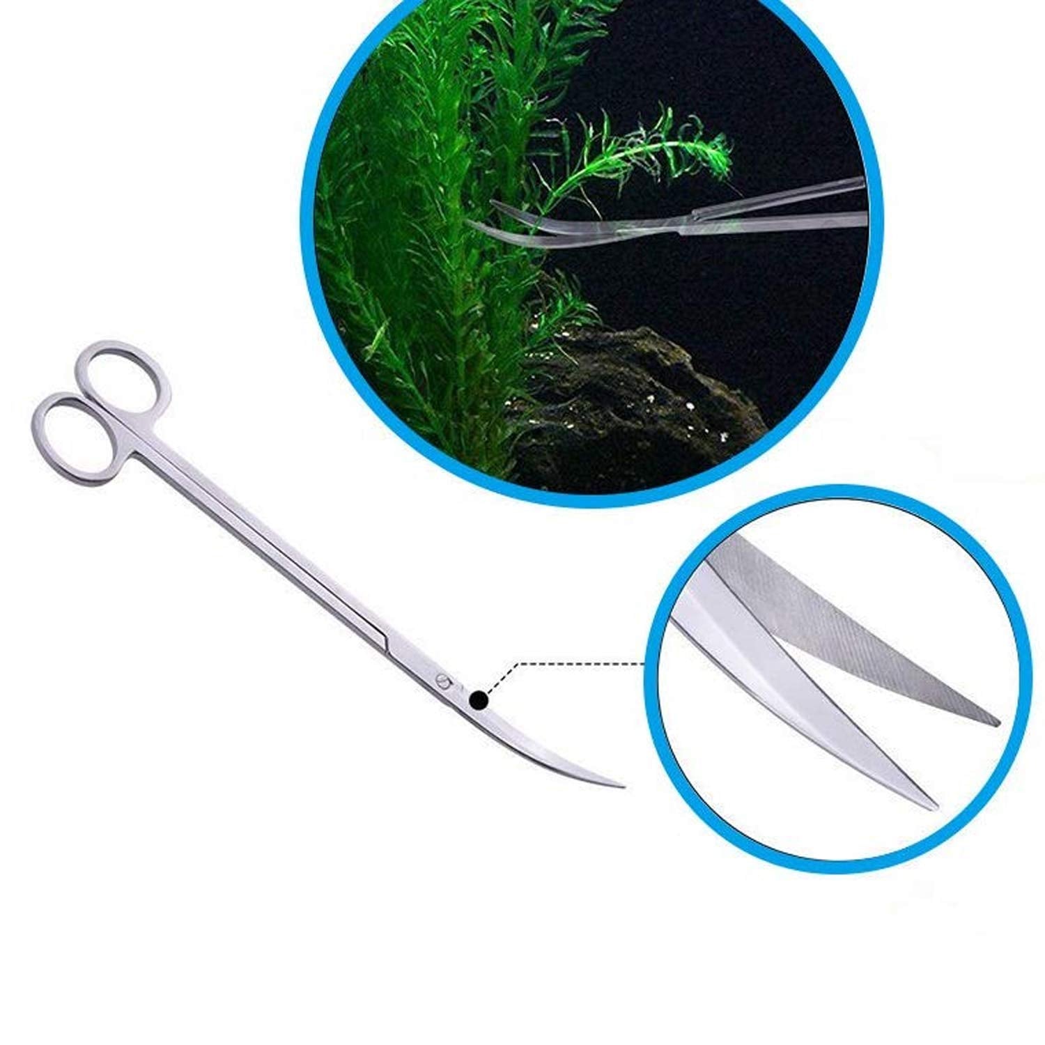 Aquarium Plant Scissor 25 cm Curved Stainless Steel - 3