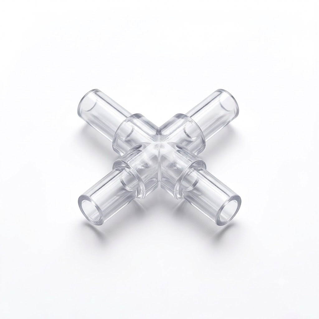 4-Way Plus Aquarium Air Tube Acrylic Connector (4mm)