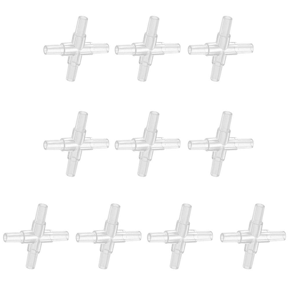 4-Way Plus Aquarium Air Tube Acrylic Connector (4mm)