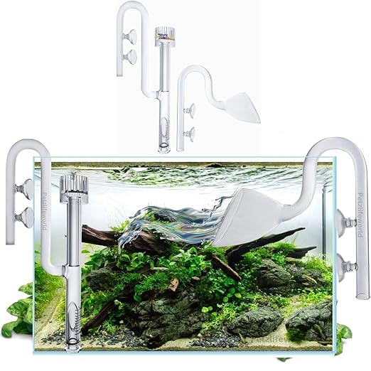 Huan Yu Aquarium Glass Lily Pipe Set with Surface Skimmer (Inlet & Outlet)
