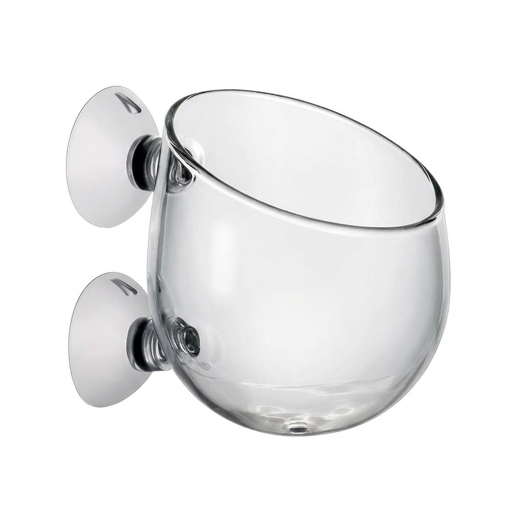 Aquatic Plant Holder Pot - Clear Glass with Suction Cups
