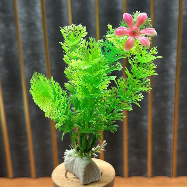 Vibrant Green Artificial Plastic Plant (4 Inch) Aquarium Decor – Model - AS03 - 3