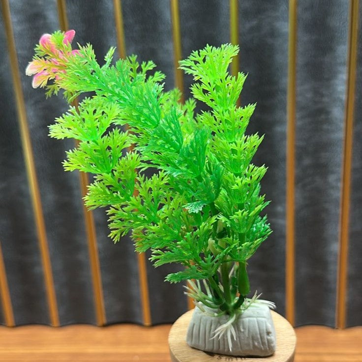Vibrant Green Artificial Plastic Plant (4 Inch) Aquarium Decor – Model - AS03 - 2