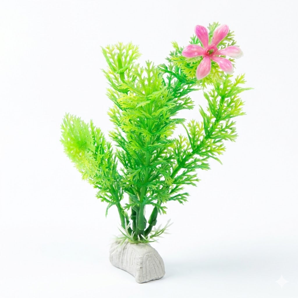 Vibrant Green Artificial Plastic Plant (4 Inch) Aquarium Decor – Model - AS03