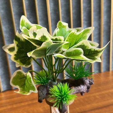 Artificial Aquarium Plant on wood designed Base (BL01-D) – 4 Inch Realistic Tank Decoration