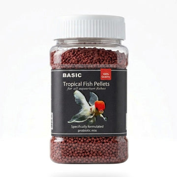 Basic Tropical Fish Pellets (100g) – Probiotic Formula for All Aquarium Fish