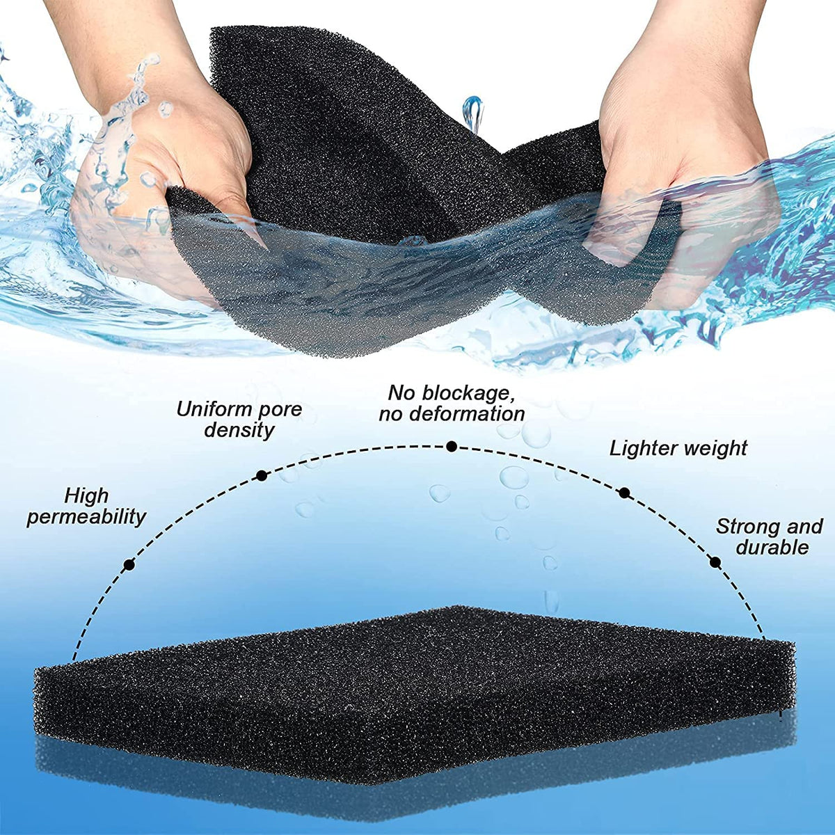 BLACK BIO SPONGE 20 inch x 20 Inch x 1 Inch - 2