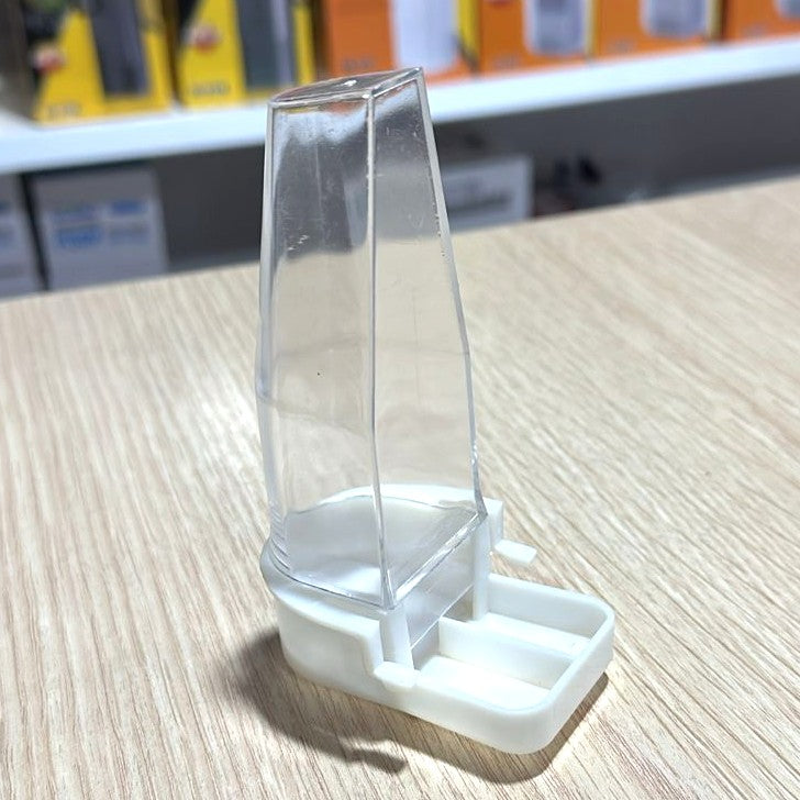 Plastic Twin Bird Feeder (Height: 12 cm) – Clear Gravity Seed Dispenser