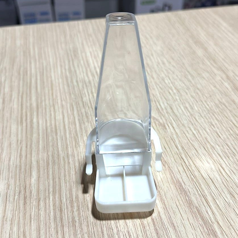 Plastic Twin Bird Feeder (Height: 12 cm) – Clear Gravity Seed Dispenser
