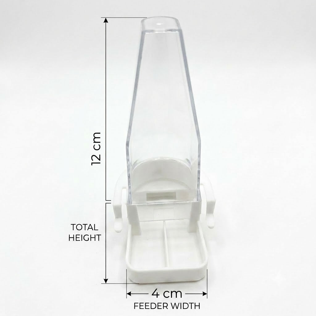 Plastic Twin Bird Feeder (Height: 12 cm) – Clear Gravity Seed Dispenser