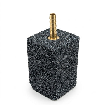 Heavy-Duty Black Rectangular Air Stone with Brass Nozzle (5 x 3.5 cm)