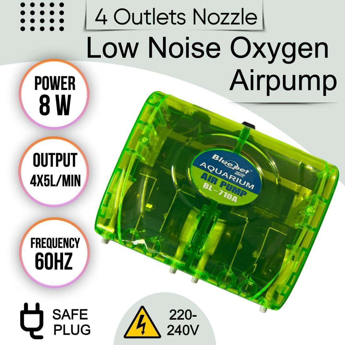Blue Pet BL-710A 4 Way Aquarium Air Pump
