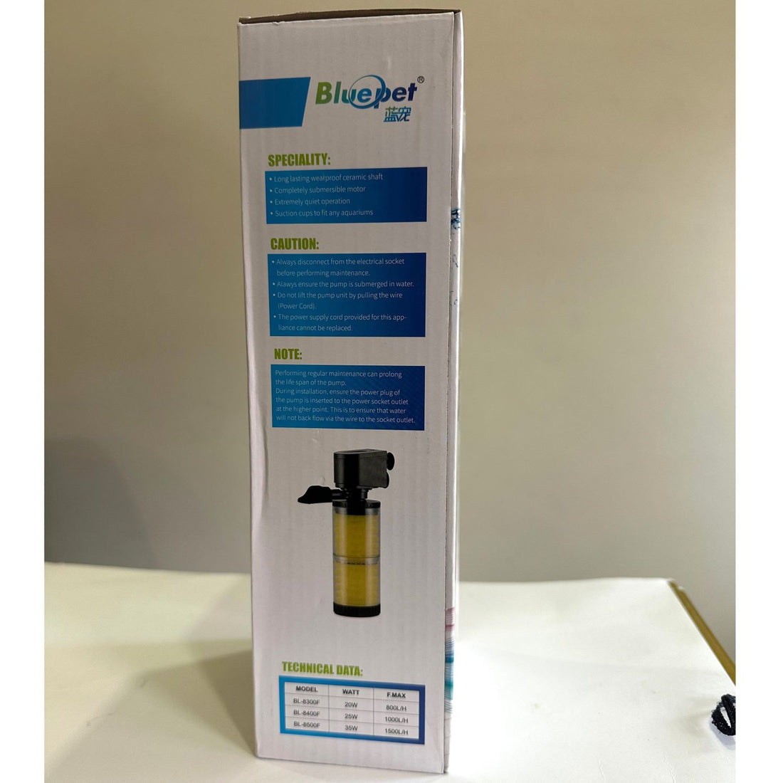 Blue Pet BL-8400F Aquarium Internal Liquid Filter 25 watts