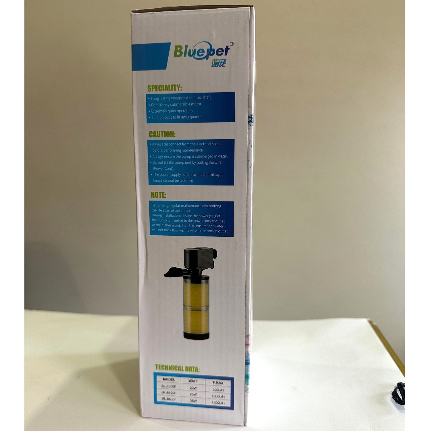Blue Pet BL-8400F Aquarium Internal Liquid Filter 25 watts - 2