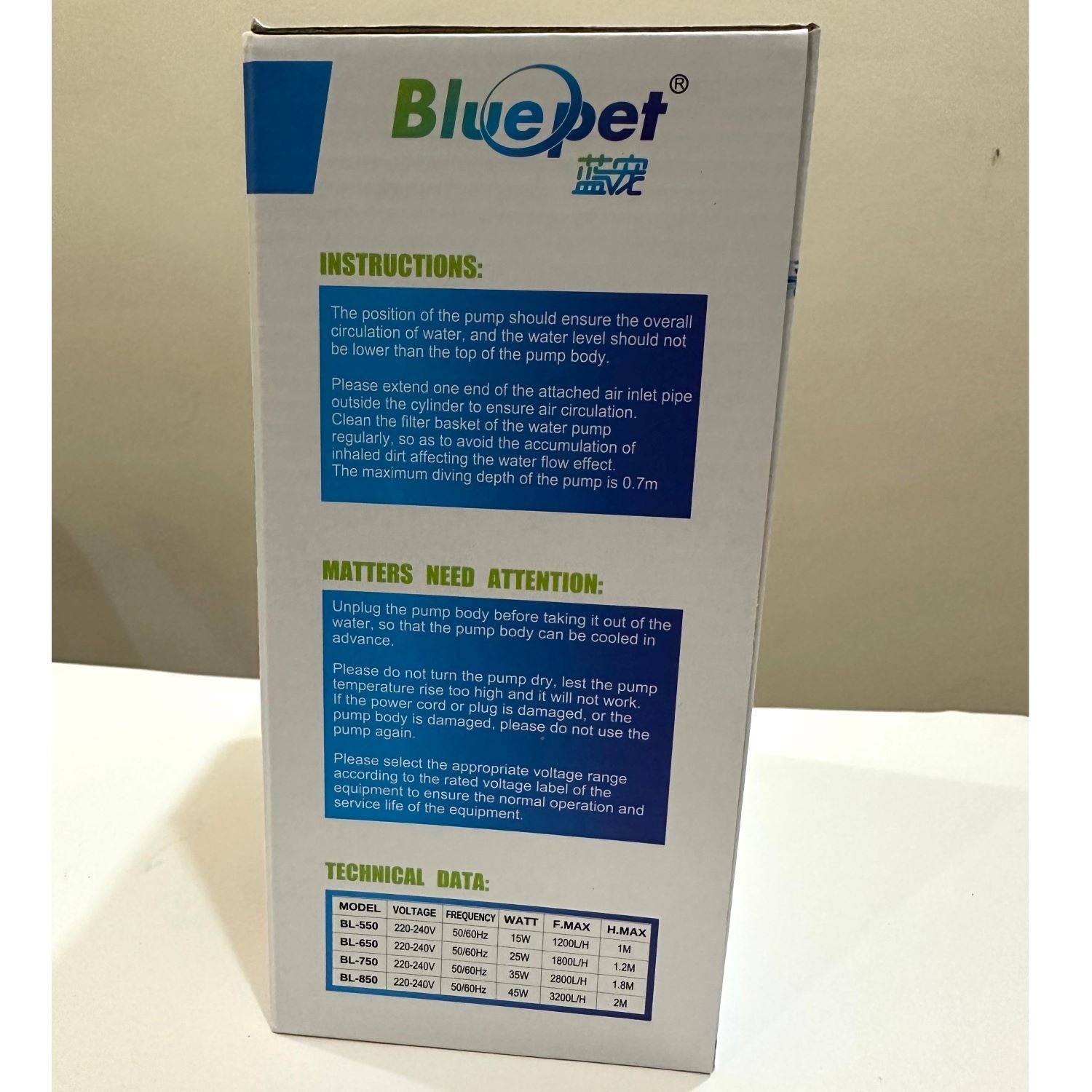 Blue Pet BL-850 Aquarium Power Head 45 watts - 2