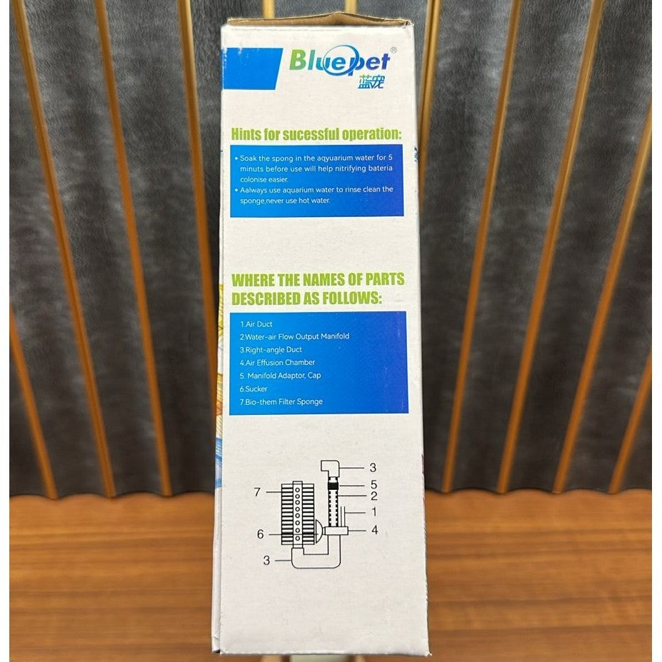 Bluepet XF-220 Aquarium Bio-Sponge Filter – Single Sponge Air-Driven Filtration - 4
