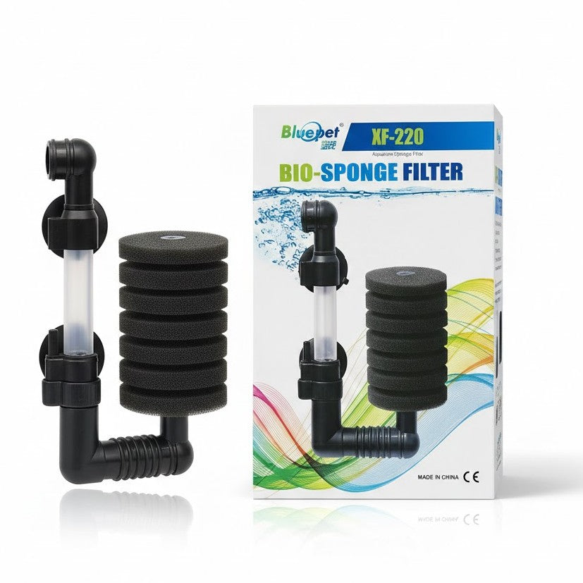 Bluepet XF-220 Aquarium Bio-Sponge Filter – Single Sponge Air-Driven Filtration