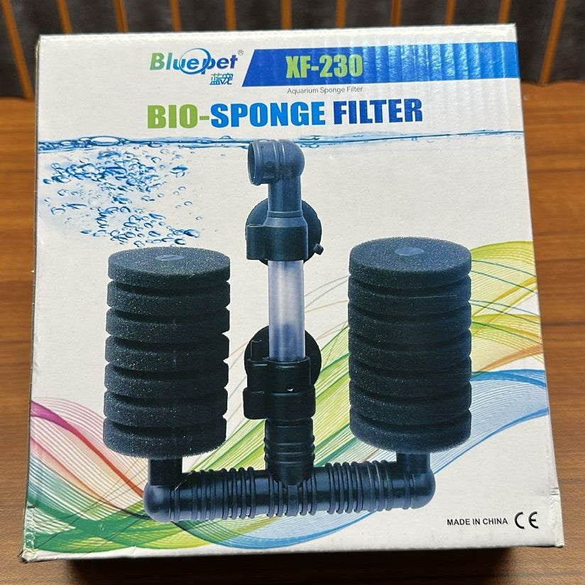 Bluepet XF-230 Aquarium Bio-Sponge Filter – Dual Sponge Air-Driven Filtration - 3