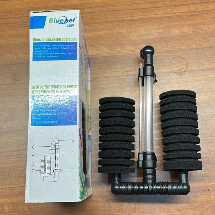 Bluepet XF-250 Bio-Sponge Filter – Dual Sponge Air-Driven Filtration - 3