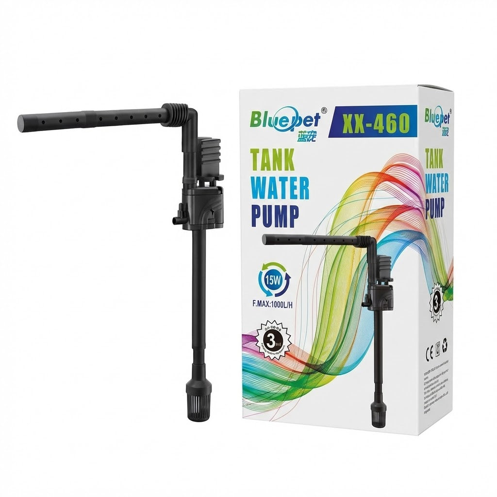 Bluepet XX-460 Aquarium Water Pump (15W) – 1000L/H 3-in-1 Submersible Filter Pump