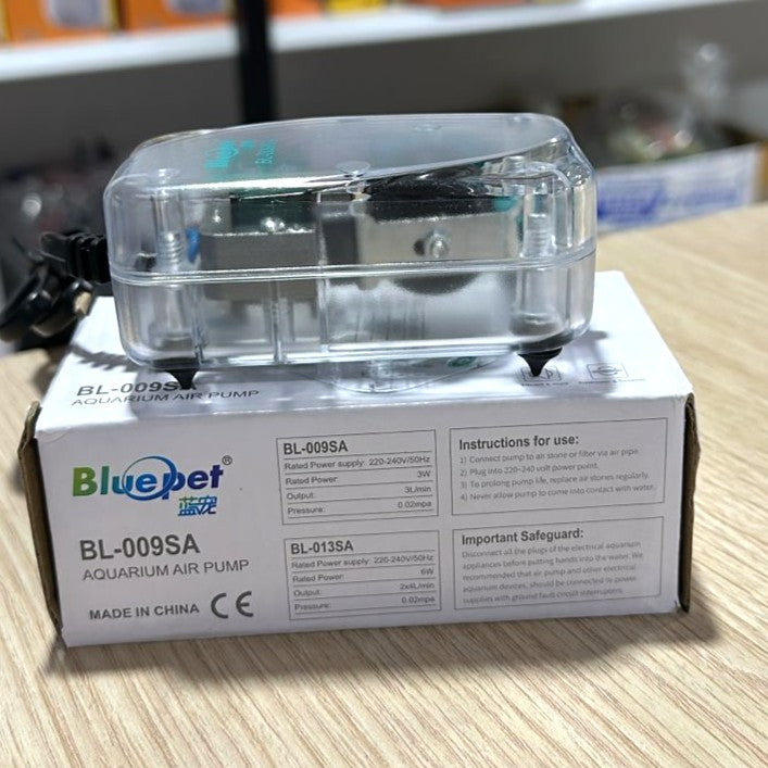 Bluepet BL-009SA Silent Aquarium Air Pump (3W) – Transparent Aerator
