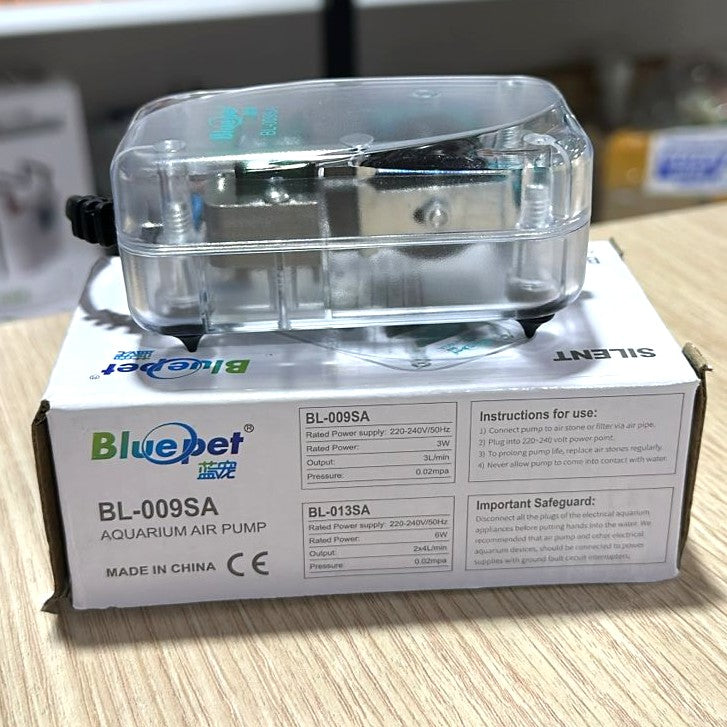 Bluepet BL-009SA Silent Aquarium Air Pump (3W) – Transparent Aerator