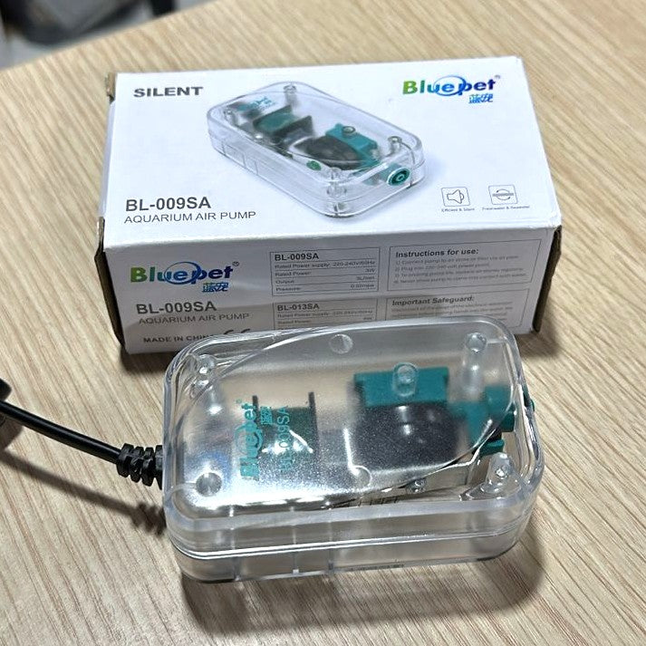 Bluepet BL-009SA Silent Aquarium Air Pump (3W) – Transparent Aerator
