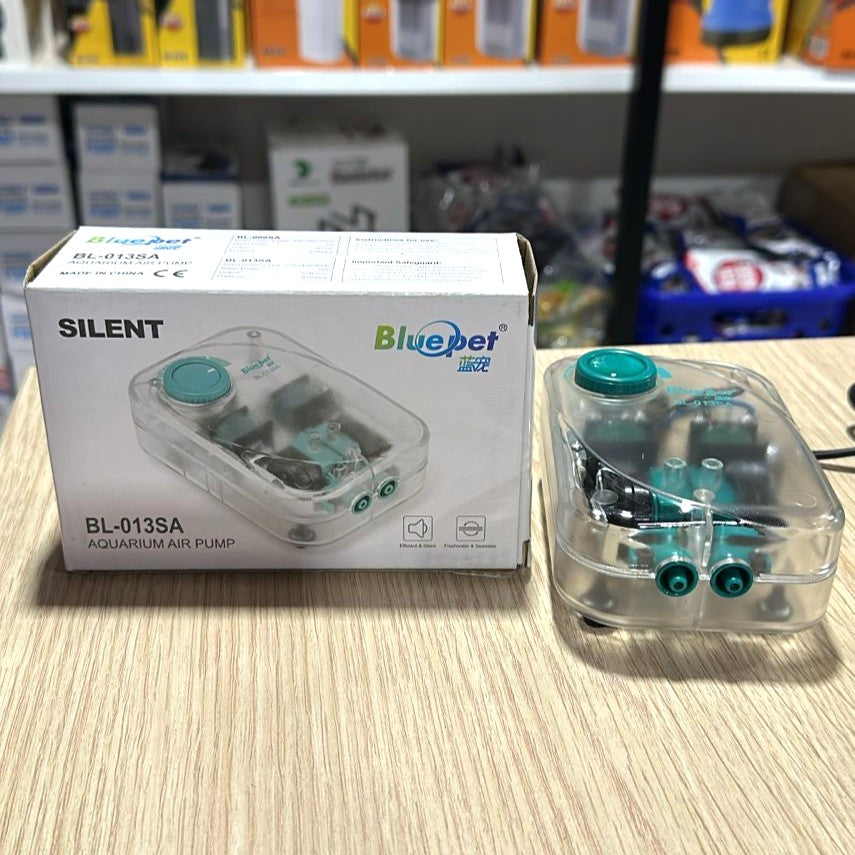 Bluepet BL-013SA Dual Outlet Aquarium Air Pump (6W) – Transparent Adjustable Aerator