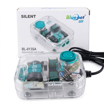 Bluepet BL-013SA Dual Outlet Aquarium Air Pump (6W) – Transparent Adjustable Aerator