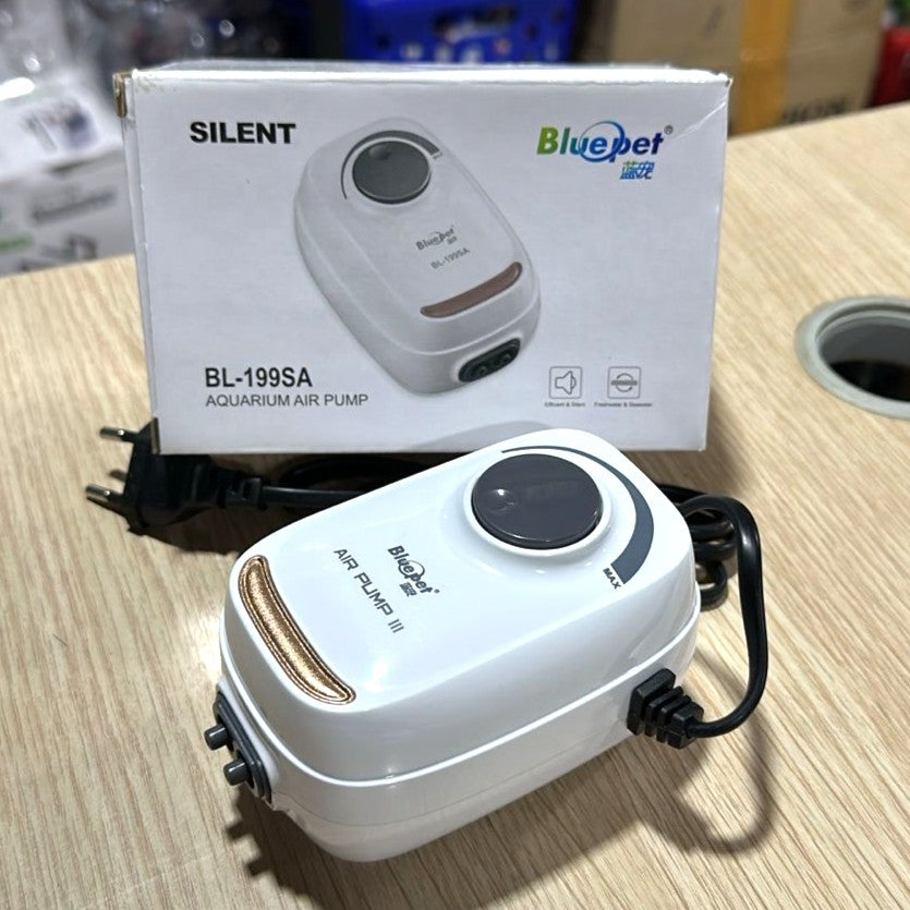 Bluepet BL-199SA Silent Dual-Outlet Aquarium Air Pump (3W) – Adjustable Aerator