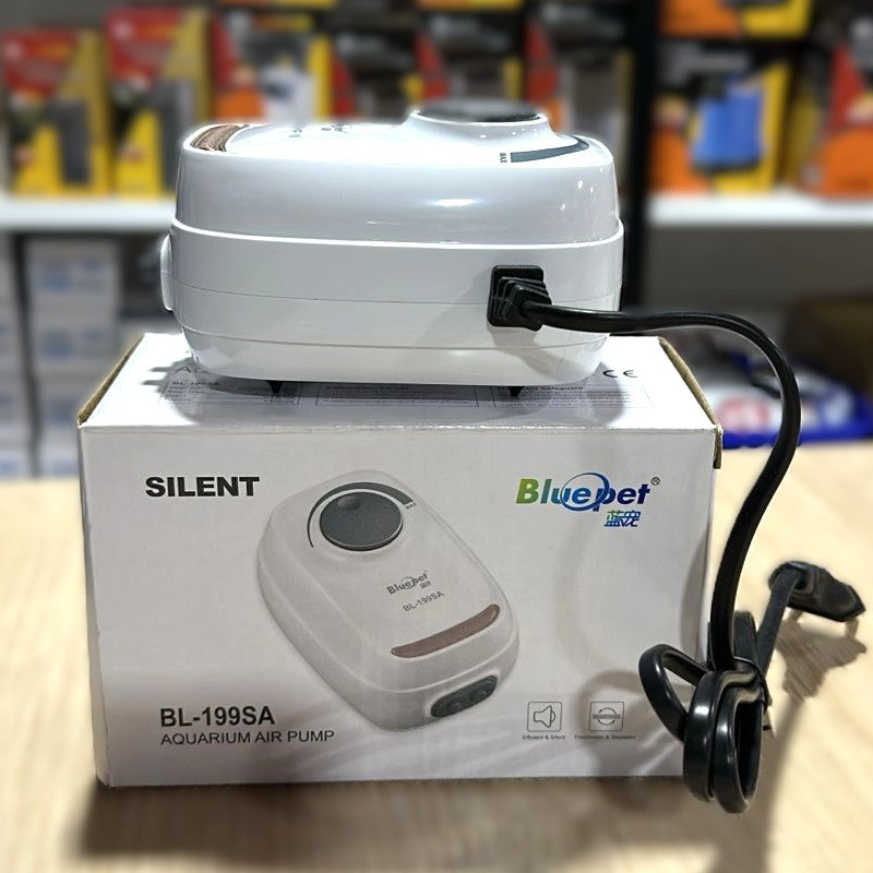 Bluepet BL-199SA Silent Dual-Outlet Aquarium Air Pump (3W) – Adjustable Aerator